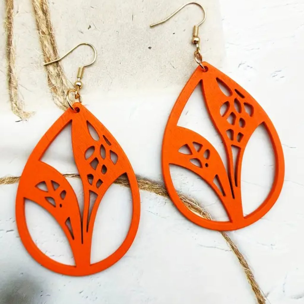 Lightweight Orange Statement Earrings